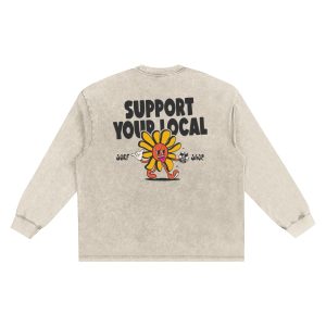 Snow Washed Frayed Edge T-Shirt